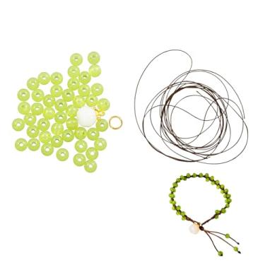 Imagem de Bairdish Kit de pulseira verde da amizade para adultos, materiais e materiais de artesanato com contas de frutas falsas, cordão marrom, artes e artesanato, presentes de aniversário para mulheres, mãe