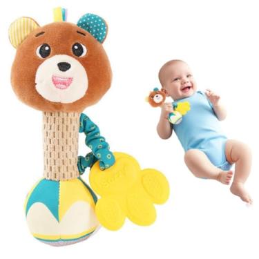 Imagem de Teethers Brinquedo Chocalho Tecido Mordedor Para Bebe (Urso, Unico)