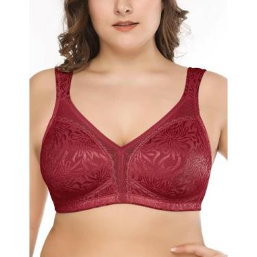 Imagem de Sutiã feminino Deyllo com cobertura total plus size minimizer vermelho