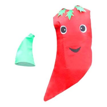 Imagem de UGPLM Fantasia de fruta linda fantasia para festa temática de Halloween dramatização meninos meninas, Formato de Pimenta