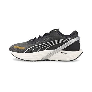 Imagem de Puma Tênis de corrida feminino Run XX Nitro, Preto-Metálico Prata Team Gold, 35 BR