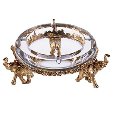 Imagem de Cinzeiro de ervas daninhas cinzeiro de cristal base de elefante de cobre cinzeiro vila sala de estar mesa de centro escritório ornamento criativo de luxo cinzeiros para cigarros