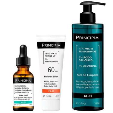 Imagem de Principia Kit - Protetor Solar Facial + Sérum + Gel de Limpeza Facial,