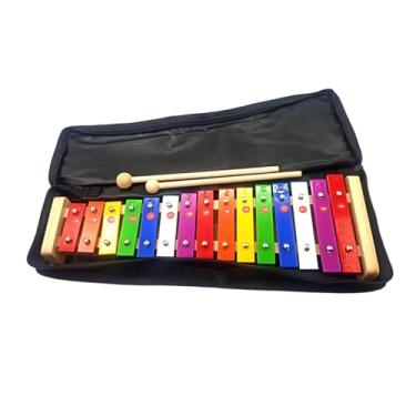 Imagem de TTETTZ Xilofone educacional de 15 tons multicoloridos para desenvolvimento de habilidades musicais, brinquedo musical glockenspiel