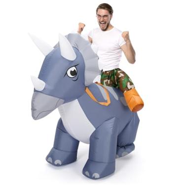 Imagem de VioraWhite Fantasia inflável para adultos, passeio no dia das bruxas, para homens e mulheres, dia de Ação de Graças, Natal, Carnaval, cosplay, Preto, about 59 inches