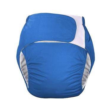 Imagem de Fralda de pano para adultos, capa de fralda reutilizável, forro respirável, calças para incontinência, à prova de vazamentos, azul escuro