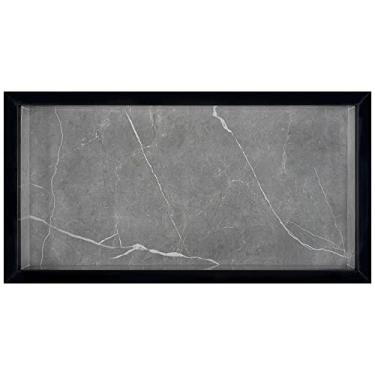 Imagem de Nicho em Porcelanato para Banheiro - (Cinza/Preto) 60x30x8 cm, Resistente à Ferrugem, Moderno, Montagem em Parede