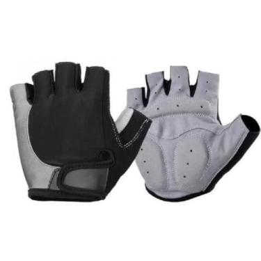 Imagem de Luva Moto, Par de Luvas Gel para Ciclismo, Dedo Curto para Bike, Academia(Preto/Cinza,M)