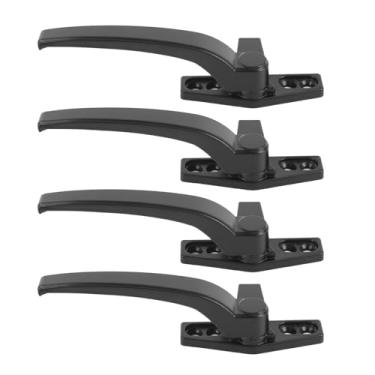 Imagem de FTVOGUE Fechadura para Janela de Batente, Material de Liga de Alumínio, Trava Com Alça Deslizante Externa de 7 Caracteres para Janela (Preto)