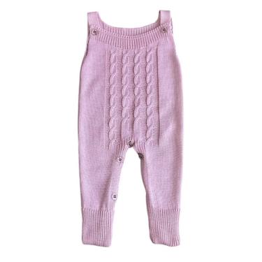 Imagem de Macacão Bebê Tricot Jardineira Bebê Menino Menina Inverno Quentinho Co