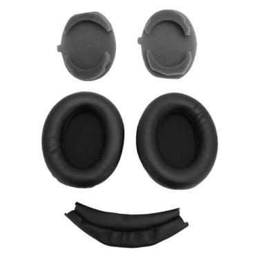 Imagem de GOWENIC Substituição de Protetores de Ouvido para WH 1000XM3, Almofada de Ouvido de Couro Proteico Com Espuma de Memória de Alta Densidade e Kit de Almofada para Faixa de Cabeça, (Preto)