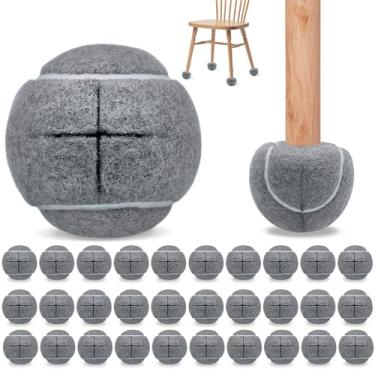 Imagem de Magicorange Pacote com 40 bolas de tênis pré-cortadas a granel para cadeiras, capas de perna de cadeira de bola de tênis de 6,3 cm para móveis bola de proteção de pés para sala de aula (cinza, pacote