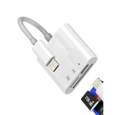 Imagem de Leitor de cartão micro SD Lightning SD (3 em 1) adaptador de porta de carregamento para iPhone 14 13 12 11 para iPad adaptador de pen drive externo para câmera digital certificada MFI da Apple