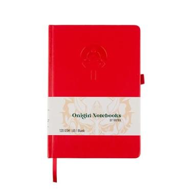 Imagem de Onigiri Notebooks Drop 3 Chainsaw Man (Laranja) Anime Couro Vegano A5 Caderno de Capa Dura 160 Páginas 120GSM Papel Creme de Seda | Grade de Pontos de 7 mm
