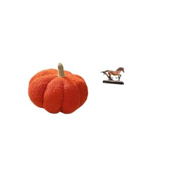 Imagem de Fenteer Almofada de Pelúcia de Abóbora de Halloween, Escultura, Estatueta, Arte, Ornamento Colecionável, Estátua de Cavalo, Sofá-cama, Quarto, Estante, Decora
