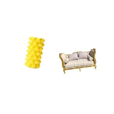 Imagem de Fenteer Vaso de Flores de Porcelana E Sofá de Madeira em Miniatura, Móveis de Simulação para Decoração de Sala de Estar de Mesa de Casa de Bonecas E Cenário F