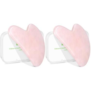 Imagem de rosenice Ferramenta facial Gua Sha: Pacote com 2 Massageadores de Pedra GuaSha para Mulheres - Escultura de rosto, Redução de Inchaço, Definição da Linha do Mandíbulo