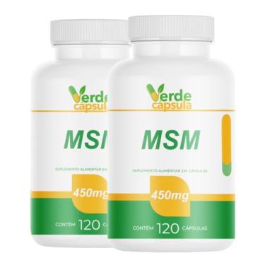 Imagem de Kit 2 MSM 450mg 240 Cápsulas - Enxofre Orgânico (Metilsulfonilmetano) - Suplemento Alimentar em Cápsulas - Verde Cápsula