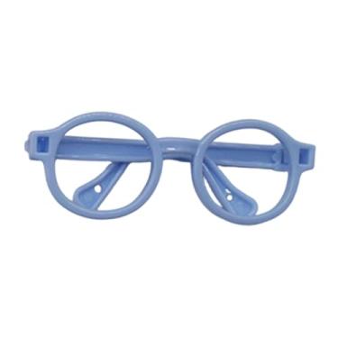 Imagem de Dynwave Óculos de boneca, presente, decoração de boneca, acessórios para fantasias, figuras, óculos para bonecas DIY, fazer amigos para a família, Azul