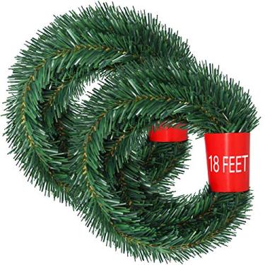 Imagem de (36 Feet) - Lvydec 11m Christmas Garland, 2 Strands Artificial Pine Garland Soft Greenery Garland for Holiday Wedding Party Decoration, Outdoor/Indoor Use