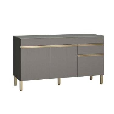 Imagem de Balcão de Cozinha Ametista 1,50 mts 3 Portas 1 Gavetas LINE Kits Paraná