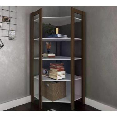 Imagem de Estante De Canto Closet Multiuso Az1020 Branco Nogal Branco - TECNO MO