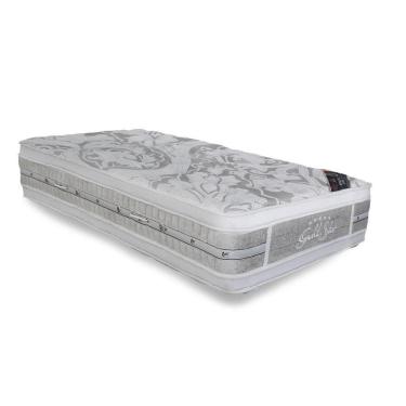 Imagem de Colchão Solteiro Espuma Látex Molas Ensacadas Super Luxo Double Face Euro Pillow (88x188x36) - Castor