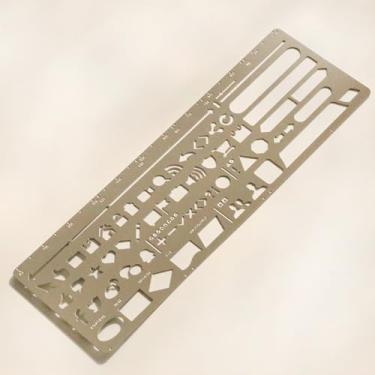 Imagem de Modelo de diário de metal, régua de aço inoxidável, marcador de página para presente, régua geométrica, marcadores de página de aço inoxidável, presentes para homens e mulheres