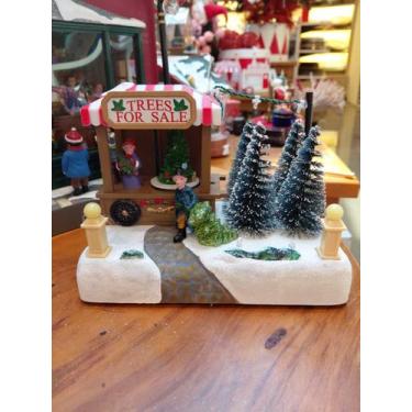 Imagem de Enfeite Cenário Vila Natalina Musical Led Movimento Luz Som Casa Sala 