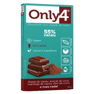 Imagem de Chocolate 55% Cacau Sem Lactose Vegano Only4 80g