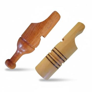 Imagem de Apito Inhambu Açu 05 + Apito Codorna 28 Pios em madeira profissionais