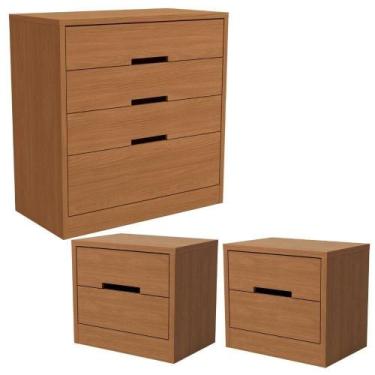 Imagem de Comoda 4 Gavetas 02 Mesas De Cabeceira 2 Gavetas S82224 Kappesberg Can
