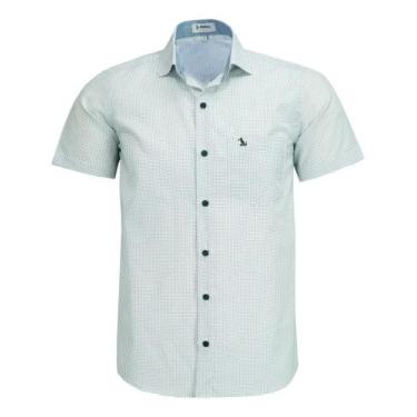 Imagem de Camisa Social Maquinetado Amil Manga Curta Com Bolso Passa Fácil 1907,