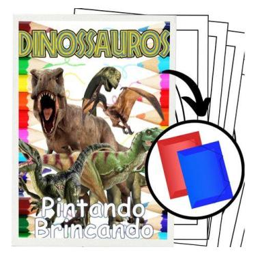 Imagem de 100 Desenhos Dinossauros Para Colorir E Pintar 100 Folhas Avulsas A4! 