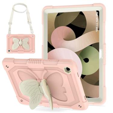 Imagem de ICEELEC Capa para Samsung Galaxy Tab A9 Plus de 11 polegadas 2023 com suporte de borboleta, alça de ombro fofa para crianças, capa robusta para Galaxy Tab A9+ (SM-X210/X216/X218), rosa