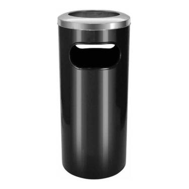 Imagem de Cinzeiro Lixeira Plástico Com Aro Em Aço Inox 50L