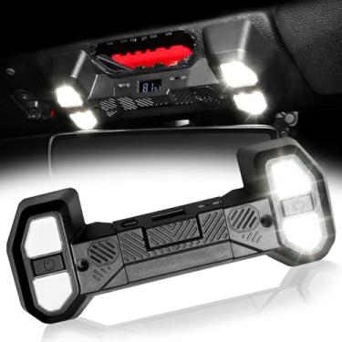 Imagem de sukemichi Luz de mapa de luz interior compatível com Jeep Wrangler JL Gladiator JT 4XE 2018-2023, luzes de leitura para acessórios de Jeep 2 portas e 4 portas, interruptor de botão de pressão, luz de