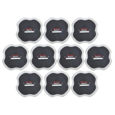 Imagem de ZERINT TP-B04 Remendo de reparo de pneus, remendo de reparo de viés resistente, reparo de pneu para perfuração, remendo de reparo de pneu de trator de viés de pneu 11,5 cm x 11,16 cm 2 camadas 10 peças