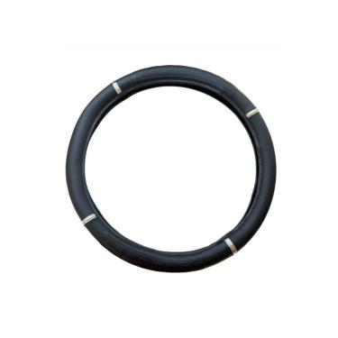 Imagem de Capa De Volante Universal Preta / 2 Cores Com Anel Cromado