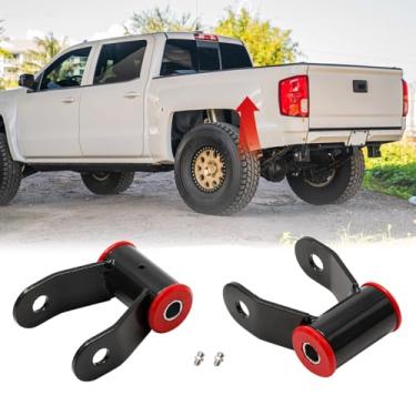 Imagem de Kit de manilha de mola de folha de elevação traseira de 3,8 cm, 2 peças de substituição para Chevy Silverado 1500 e GMC Sierra 1500 2wd 4wd substituição de caminhão # 710515