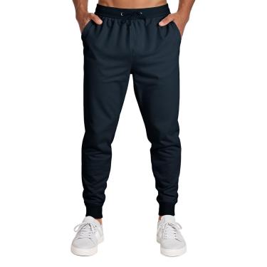 Imagem de Calça Masculina Moletom Flanelada Slim Bolsos Cordão Algodão-Masculino