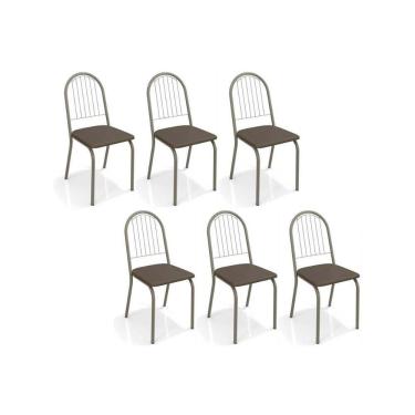 Imagem de Cadeira Sala De Jantar Noruega 2c077 Kit 6 Un Niquel-marrom 21 - Kappesberg