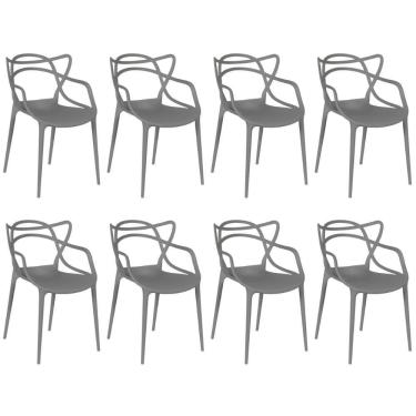 Imagem de Kit 8 Cadeiras Allegra - Cinza Escuro