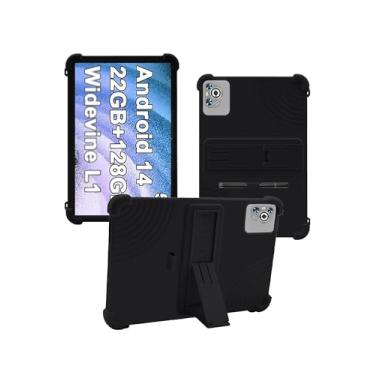 Imagem de Capa para tablet Dghrti TAB30 2025 Android 14 de 10,1 polegadas, design de slot para caneta WUNIAK à prova de choque, leve, suporte de borracha, capa protetora, de silicone macio, ajustável para