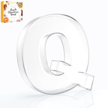 Imagem de Bandeja preenchível com letras de charcutaria acrílica de 25,4 cm, pratos de servir reutilizáveis em formato de número do alfabeto para tábua de charcutaria, frutas, doces, bolos, decoração de festa