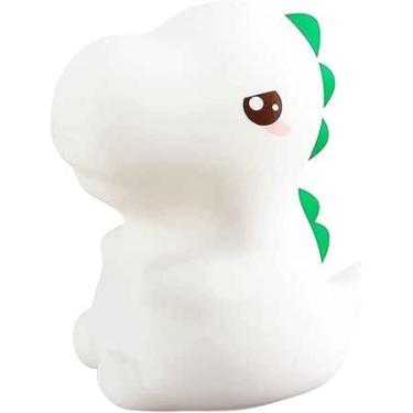 Imagem de Luminária Noturna Dinossauro Fofo OIH-4806 Oásis Market - LED Colorida, Toque, Bateria Recarregável, Desligamento Automático, Presente Infantil