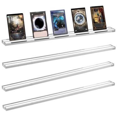 Imagem de LUMINFLY Pacote com 4 porta-cartões de acrílico transparente, suportes de 40 cm para cartas colecionáveis, pôquer, jogos de tabuleiro