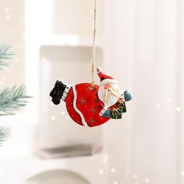 Imagem de Decorações de Natal Resina Pequena Casa Micro Paisagem Resina Casa Pequenos Ornamentos Boneco de Neve Alce Papai Noel