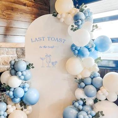 Imagem de Raoformi Decalque Last Toast on The Coast - Decalque de parede com design de copos de coquetel para chá de panela, decoração de festa de despedida de solteira náutica chá de noiva para ser artigos de