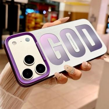Imagem de HYUEKOKO "GOD HAS A Plan for You, capa de telefone para iPhone 17 Pro, linda moda impressão de letras estéticas, design simples, capa de TPU macio fino à prova de choque para meninas, mulheres e